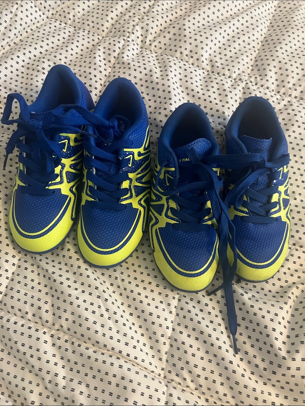 Kids Blue and Neon Sports Cleats